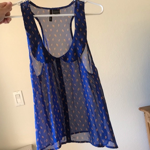 Sheer Cobalt Tank/Blouse - Picture 6 of 8
